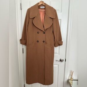 Camel Color Jonathan Michael Wool and Cashmere Trench Coat